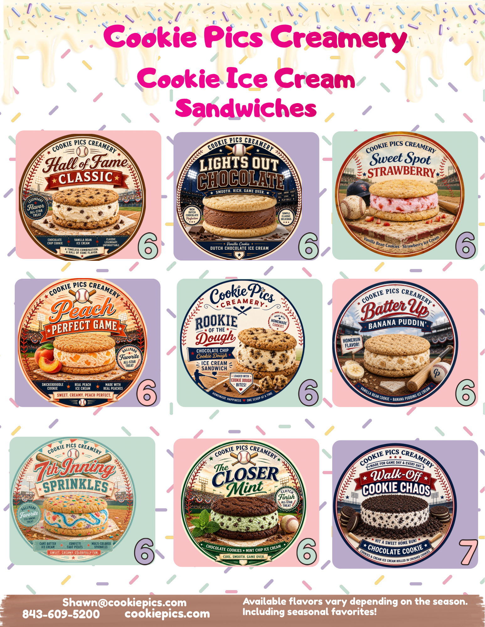 Weekly Ice Cream Sandwich Flavors